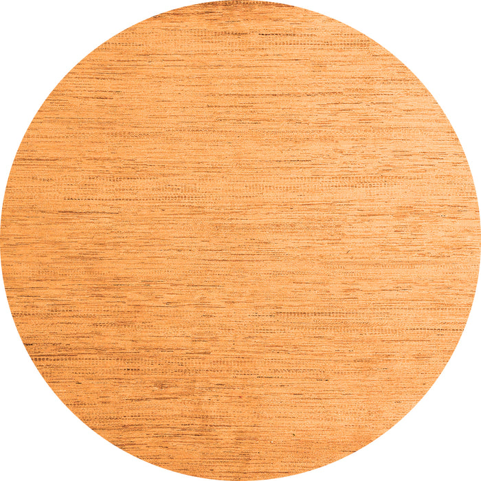 Round Machine Washable Solid Orange Modern Area Rugs, wshabs5552org