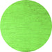 Round Solid Green Modern Rug, abs5552grn