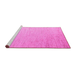 Sideview of Machine Washable Solid Pink Modern Rug, wshabs5552pnk