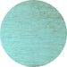 Round Solid Light Blue Modern Rug, abs5552lblu