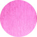 Round Solid Pink Modern Rug, abs5552pnk