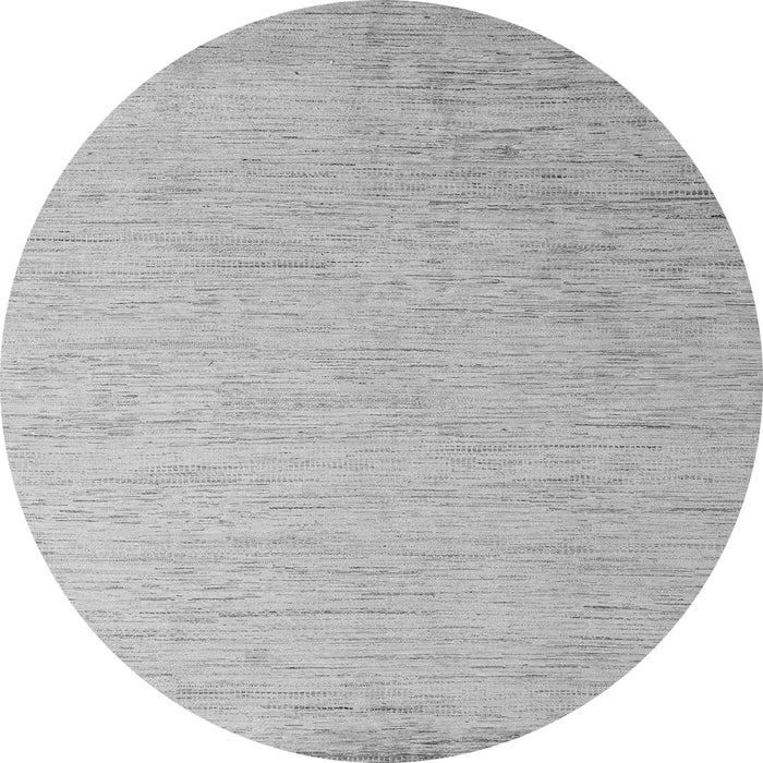 Round Machine Washable Solid Gray Modern Rug, wshabs5552gry