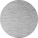 Round Machine Washable Solid Gray Modern Rug, wshabs5552gry