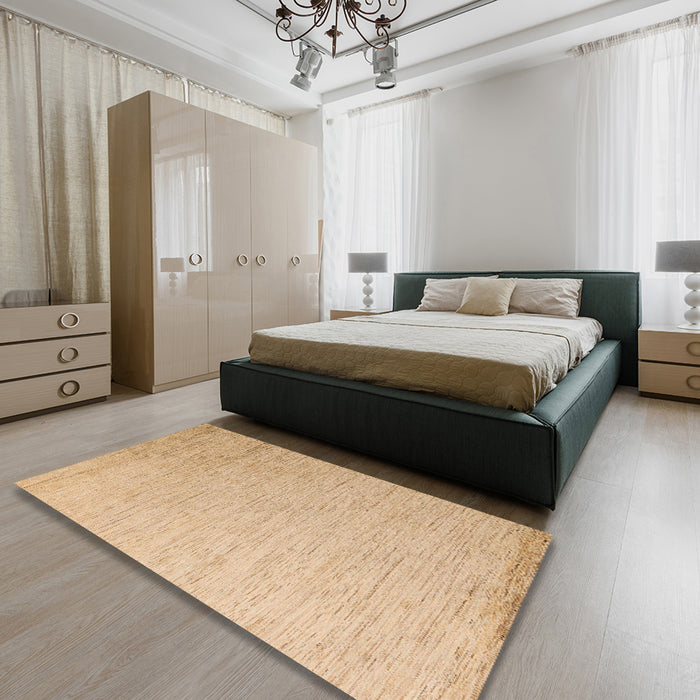 Machine Washable Abstract Yellow Rug in a Bedroom, wshabs5552