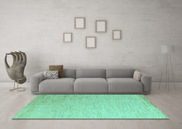 Machine Washable Solid Turquoise Modern Area Rugs in a Living Room,, wshabs5552turq