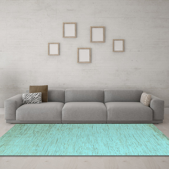 Machine Washable Solid Light Blue Modern Rug in a Living Room, wshabs5552lblu