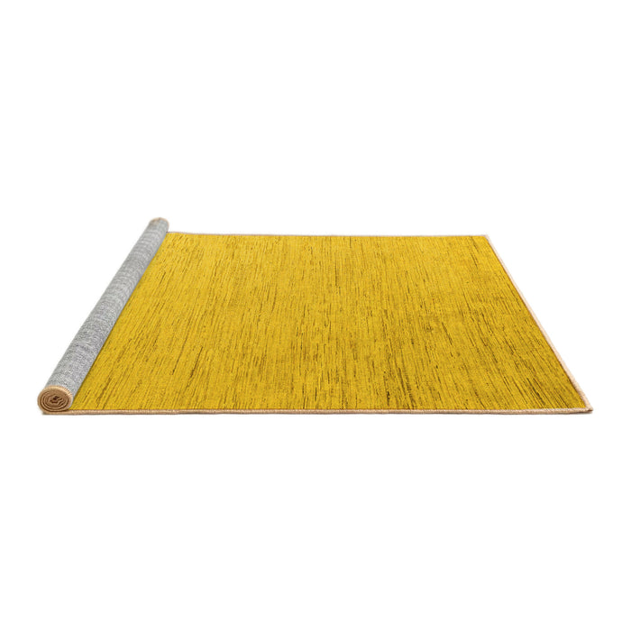 Sideview of Machine Washable Solid Yellow Modern Rug, wshabs5552yw