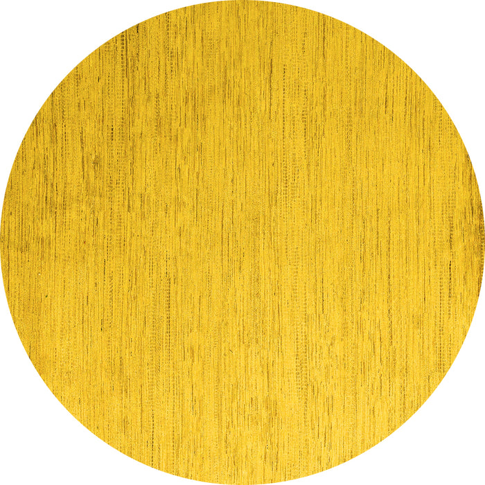 Round Solid Yellow Modern Rug, abs5552yw