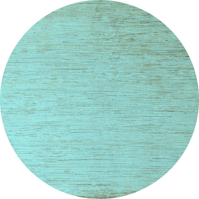 Round Machine Washable Solid Light Blue Modern Rug, wshabs5552lblu