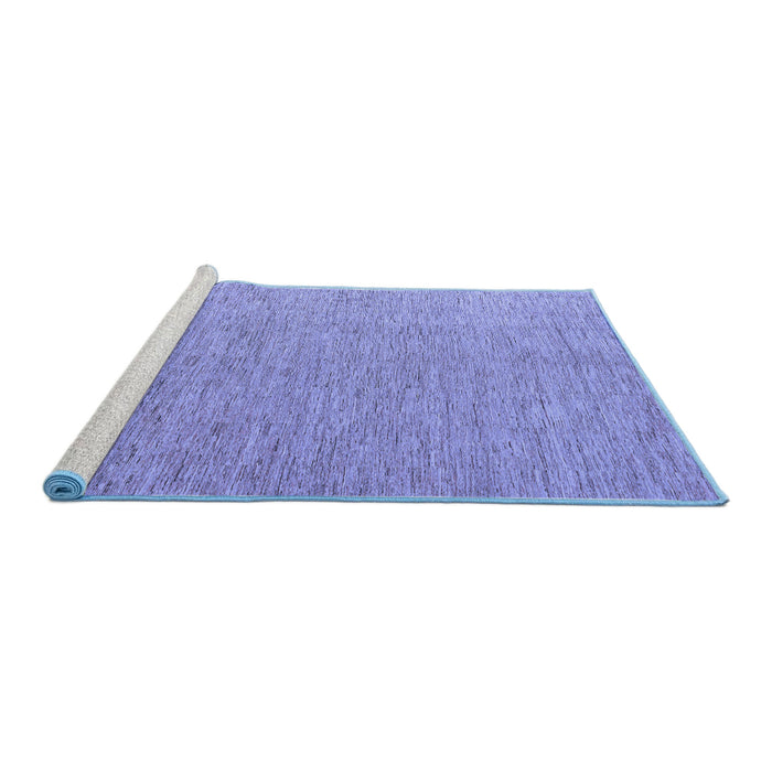 Sideview of Machine Washable Solid Blue Modern Rug, wshabs5553blu