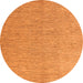 Round Machine Washable Solid Orange Modern Area Rugs, wshabs5553org