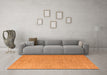 Machine Washable Solid Orange Modern Area Rugs in a Living Room, wshabs5553org