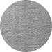 Round Machine Washable Solid Gray Modern Rug, wshabs5553gry