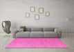 Machine Washable Solid Pink Modern Rug in a Living Room, wshabs5553pnk