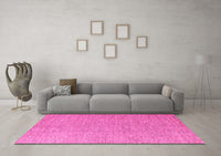 Machine Washable Solid Pink Modern Rug, wshabs5553pnk