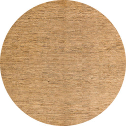 Round Abstract Orange Solid Rug, abs5553
