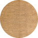 Round Abstract Orange Solid Rug, abs5553