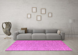 Machine Washable Solid Purple Modern Area Rugs in a Living Room, wshabs5553pur