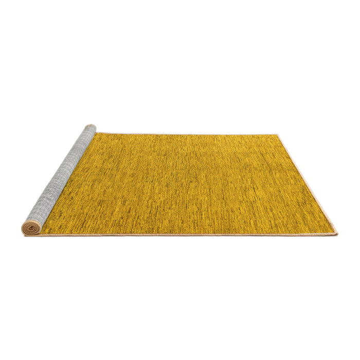 Sideview of Machine Washable Solid Yellow Modern Rug, wshabs5553yw
