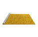 Sideview of Machine Washable Solid Yellow Modern Rug, wshabs5553yw