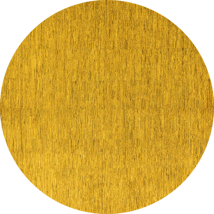 Round Solid Yellow Modern Rug, abs5553yw