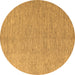 Round Solid Brown Modern Rug, abs5553brn