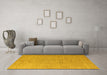 Machine Washable Solid Yellow Modern Rug in a Living Room, wshabs5553yw