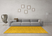 Machine Washable Solid Yellow Modern Rug, wshabs5553yw