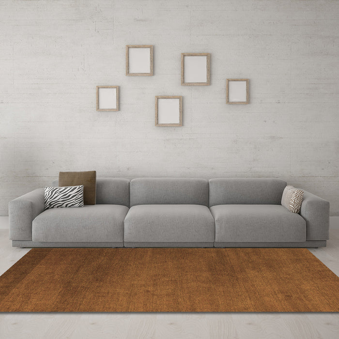 Machine Washable Abstract Brown Modern Rug in a Living Room,, wshabs5554brn