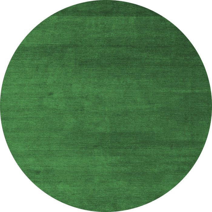 Round Abstract Emerald Green Modern Rug, abs5554emgrn
