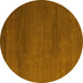 Round Abstract Yellow Modern Rug, abs5554yw