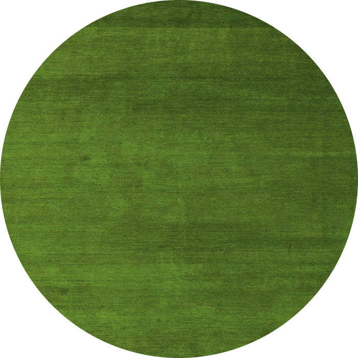 Round Machine Washable Abstract Green Modern Area Rugs, wshabs5554grn