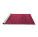 Sideview of Machine Washable Abstract Pink Modern Rug, wshabs5554pnk