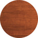 Round Abstract Orange Modern Rug, abs5554org