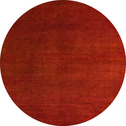 Round Machine Washable Abstract Red Rug, wshabs5555