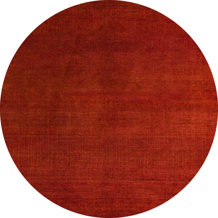 Round Machine Washable Abstract Red Rug, wshabs5555
