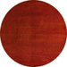 Round Machine Washable Abstract Red Rug, wshabs5555