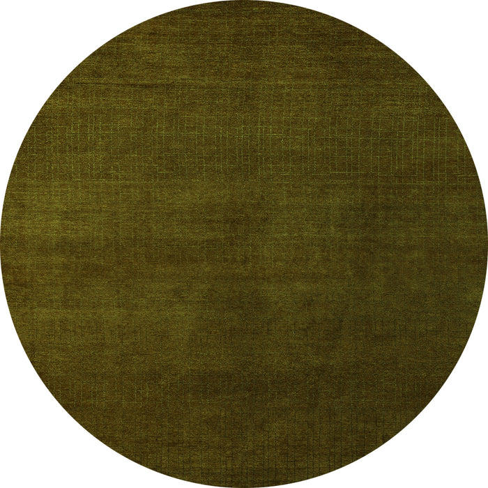 Round Abstract Green Modern Rug, abs5555grn