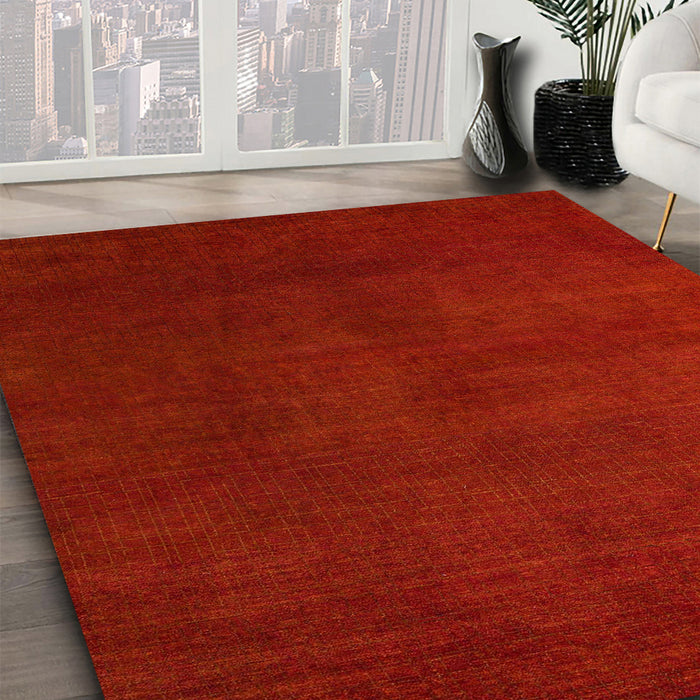 Machine Washable Abstract Red Rug in a Family Room, wshabs5555
