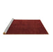 Sideview of Machine Washable Abstract Brown Modern Rug, wshabs5555brn