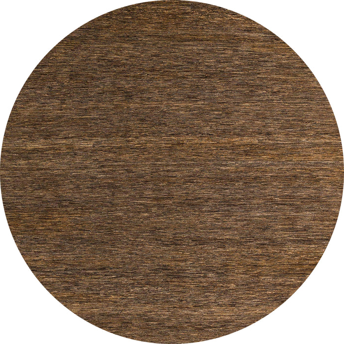 Round Abstract Bakers Brown Modern Rug, abs5556