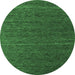 Round Abstract Emerald Green Modern Rug, abs5556emgrn