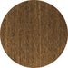 Round Abstract Brown Modern Rug, abs5556brn