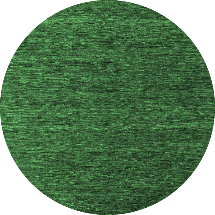 Round Machine Washable Abstract Emerald Green Modern Area Rugs, wshabs5556emgrn