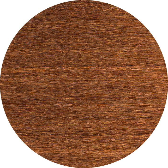Round Machine Washable Abstract Orange Modern Area Rugs, wshabs5556org