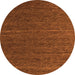 Round Abstract Orange Modern Rug, abs5556org