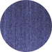 Round Machine Washable Abstract Blue Modern Rug, wshabs5556blu