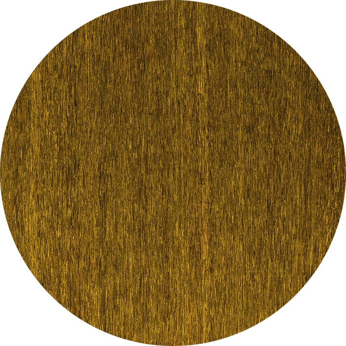Round Abstract Yellow Modern Rug, abs5556yw