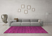 Machine Washable Abstract Pink Modern Rug in a Living Room, wshabs5556pnk