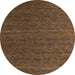 Round Machine Washable Abstract Bakers Brown Rug, wshabs5556